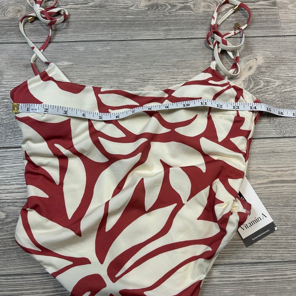 Vitamin A Terra Cutout One-Piece Swimsuit Terracotta Floral Size M - Picture 3 of 5